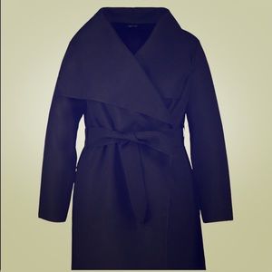 Plus faux wool wrap coat